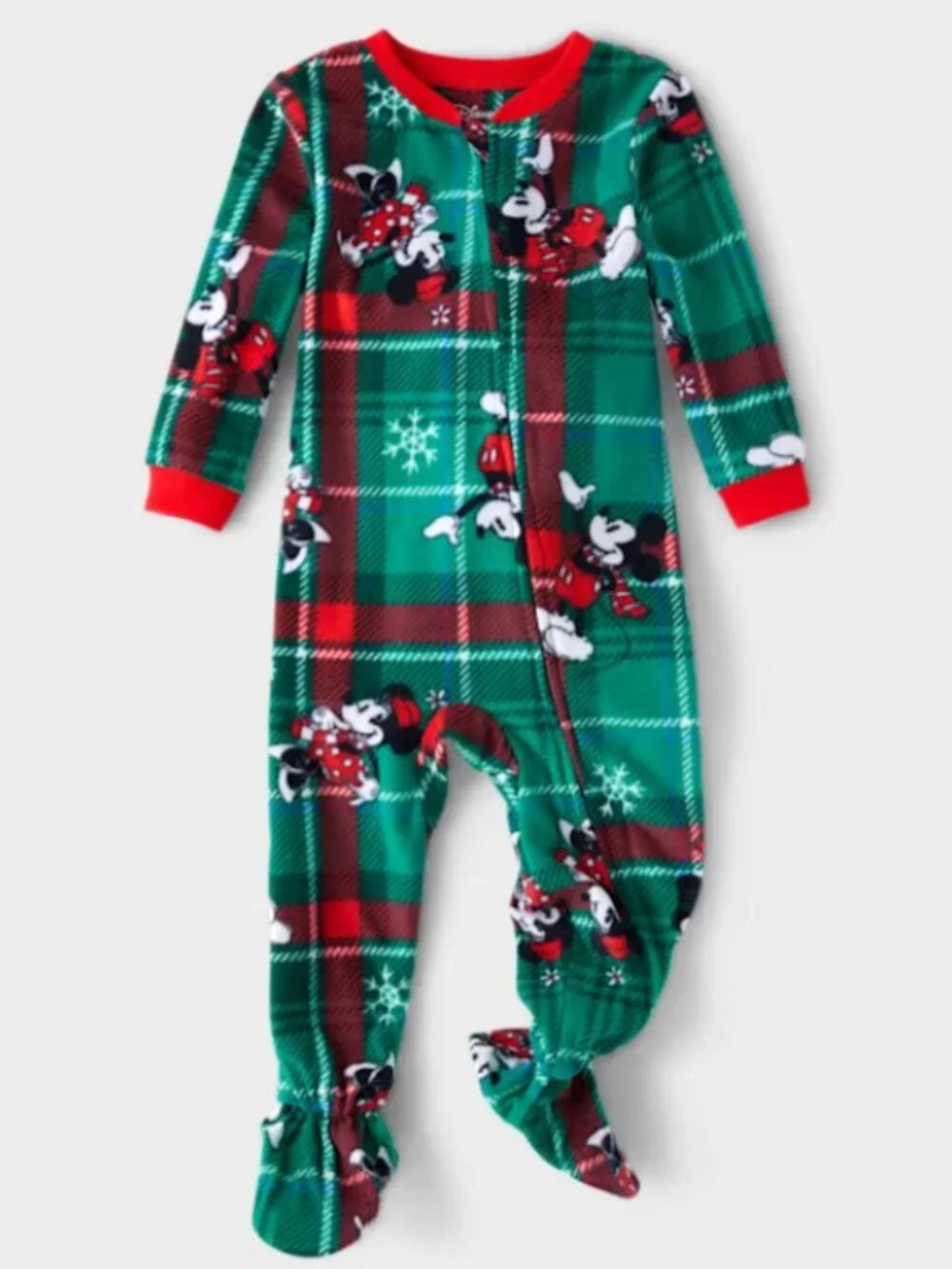 NWT Mickey Mouse Holiday Zip up Footed One-Piece Pajamas 2T